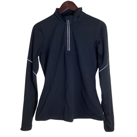 Fabletics Tops - Fabletics Womens Black Quarter Zip Long Sleeve Athletic Top Size M